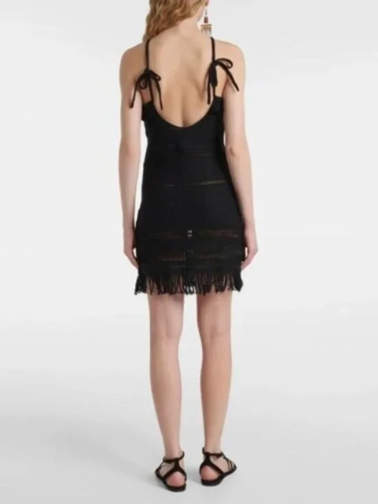 NWT Isabel Marant Etoile Aralia Black Crochet Mini Dress